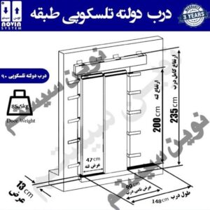 درب طبقه تلسکوپی 90 دولته نوین سیستم-آسانسورمن