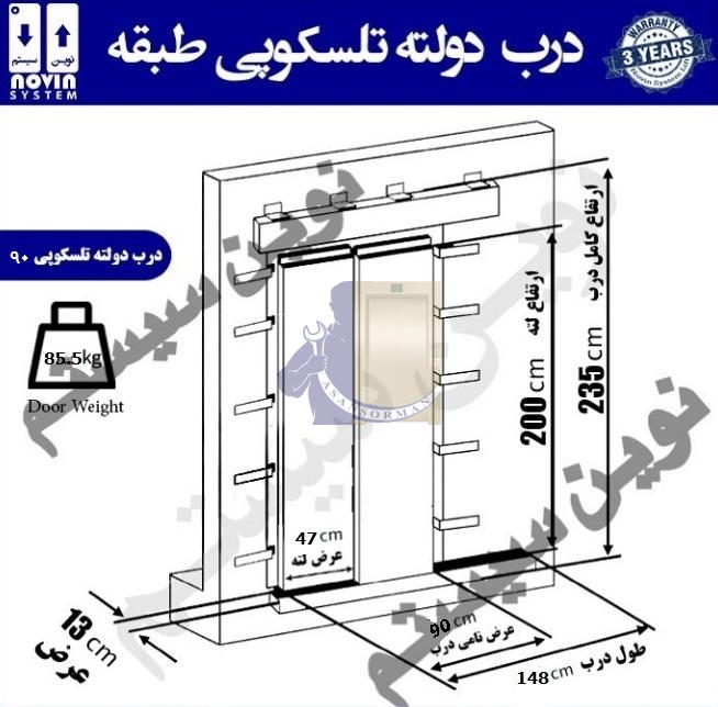 درب طبقه تلسکوپی 90 دولته نوین سیستم-آسانسورمن درب طبقه تلسکوپی 90 دولته نوین سیستم-آسانسورمن