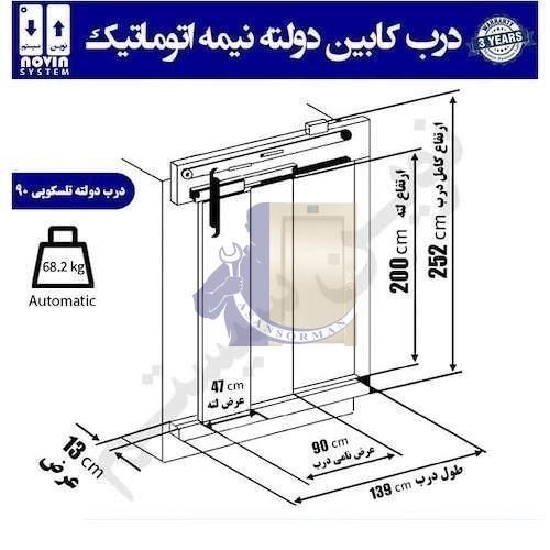 درب نیمه اتومات 90 دولته نوین سیستم-آسانسورمن درب نیمه اتومات 90 دولته نوین سیستم-آسانسورمن