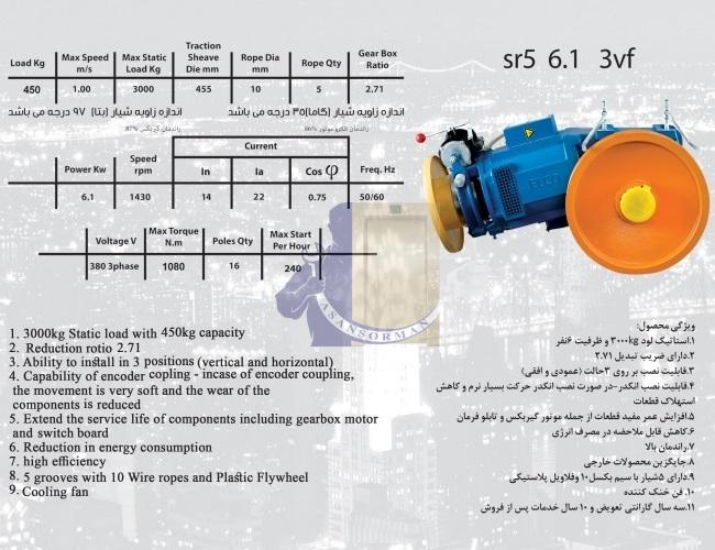 مشخصات موتور گیربکس الکو SR5 (6.1 کیلووات)-آسانسورمن مشخصات موتور گیربکس الکو SR5 (6.1 کیلووات)-آسانسورمن
